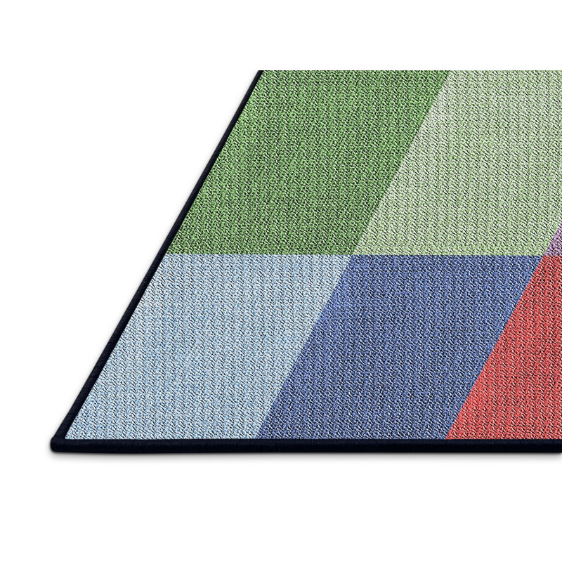 Tapis motif rose/vert/orange, Rectangle 5 pi x 7 pi