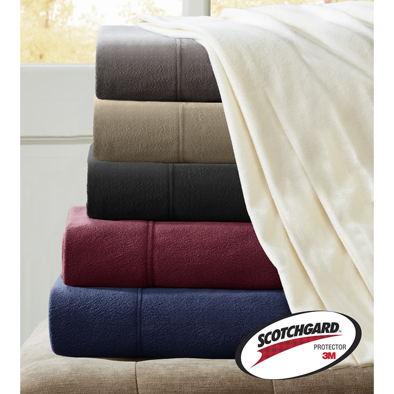 Ensemble de draps en polaire Scotchgard, Très grand, Bleu marine