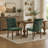 Chenille Upholstered Dining Chair, Tufted Accent Chair with Curved Solid Wood Legs & Rivet Details, Multi-Use Chair for Dining Room, Kitchen & Living Room, Set of 2-1227481241