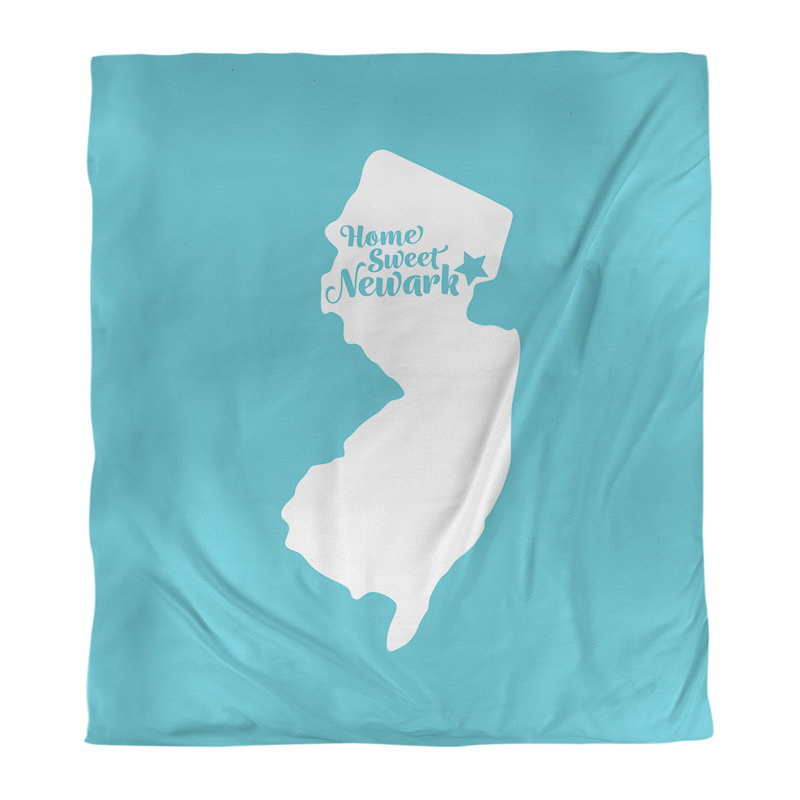 Housse de couette newark new jersey, Housse de couette pour lit simple, Bleu sarcelle, Microfibre