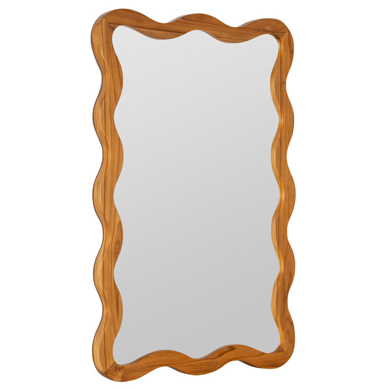 Reagan Natural Wall Mirror, Oak Wood