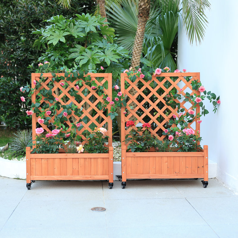 Wood Planter Box, Orange