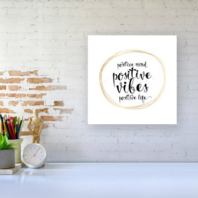 Positive Mind, Vibes, Life - Wrapped Canvas Print