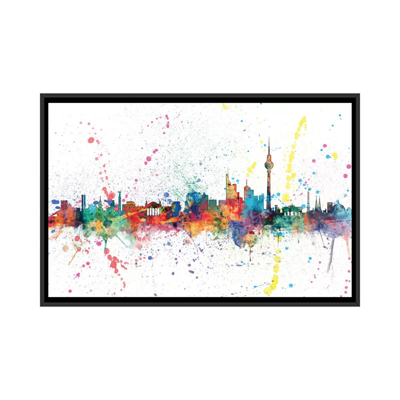 «Rainbow Splash Skyline Series: Berlin, Allemagne», reproduction d'art sur toile tendue, H 18 po x l 26 po x P 1,5 po