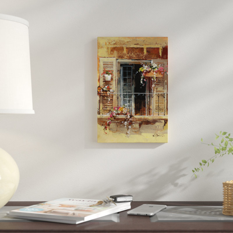 «Balcon IV», reproduction sur toile, H 60 po x l 40 po x P 1,5 po, Pas de tapis, Toile tendue