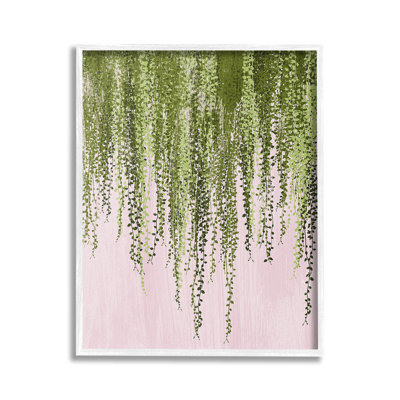 Saule, feuilles, rose, estampe numérique, art
