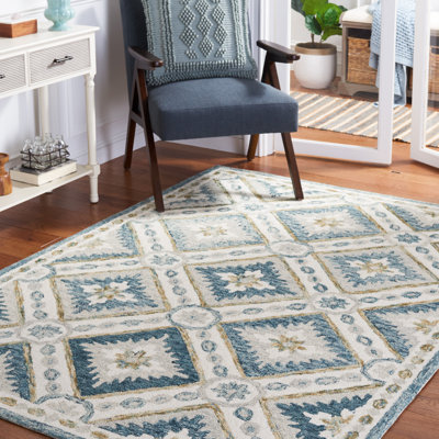 Martha Stewart Hand Tufted Wool/Cotton Moroccan Rug in Beige/Green/Yellow