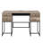 Desirre Rustic Oak & Black Finish Writing Desk With USB Port, Combining Modern Functionality And Rustic Charm For Efficient Workspaces.