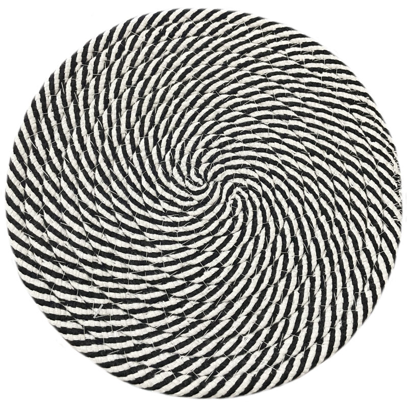 Polyester Round 1 Piece Trivet, Black