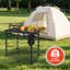Table de camping pliante portative 2 pieds avec bureau en filet, légère et compacte pour les activités de plein air