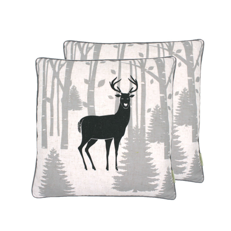 FOREST TRAIL Pillow Cover, Black, Feather