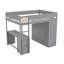 Lit mezzanine en bois gris avec garde-robe, bureau à 2 tiroirs et armoire-5243383