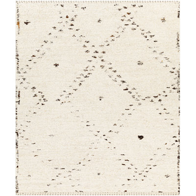 Tapis beige en laine tissé à la main et à plat
