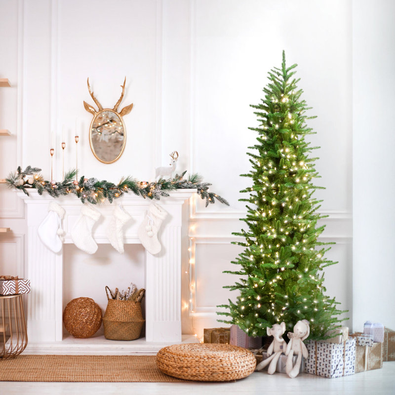 Carmel Pine 6.5-ft Green Artificial Christmas Tree with White Lights