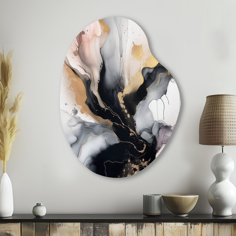 Holladay - Décoration murale abstraite en forme de poire en marbre, H 38 po x l 28 po