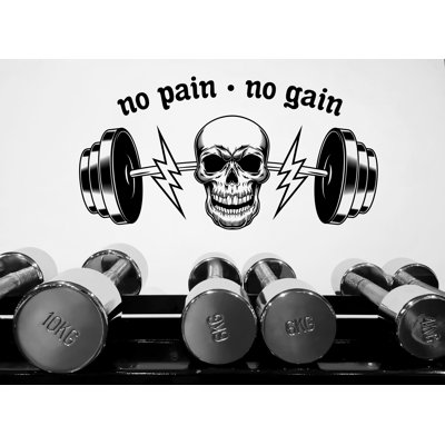 No Pain No Gain Gym Wall Decor Fitness Wall Art Skull Gym Wall Decals CrossFit Wall Decal CrossFit Cadeaux Home Gym Wall Decal Gym 031LU