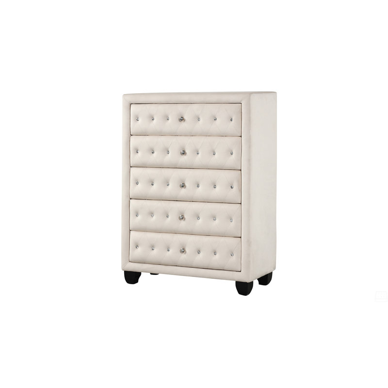 Commode capitonnée 5 tiroirs