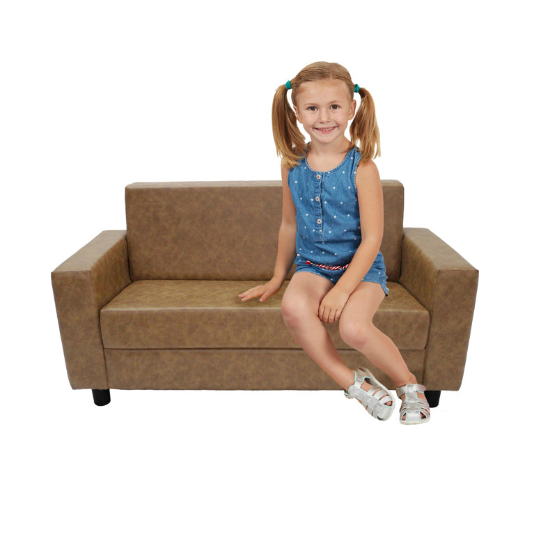 SoftScape Inspired Playtime Kids Classic Sofa, Pecan