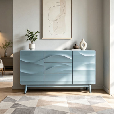 Nordic-style wooden minimalist sideboard
