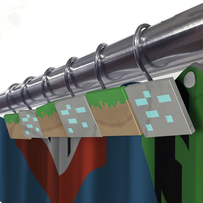 Rideau de douche isométrique minecraft