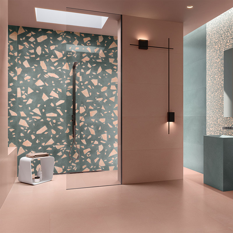 Terrazzo 2.0 24" x 24" Matte Porcelain Wall & Floor Tile, Pink