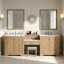 Meuble-lavabo double 84 po à double évier de style transitionnel avec rangement - brun (sans miroir)-1147519459