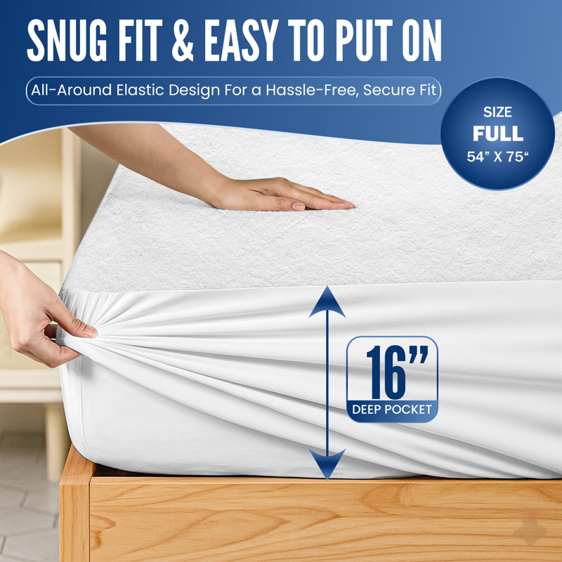 Protège-matelas imperméable et imperméable, hypoallergénique et respirant, Complète