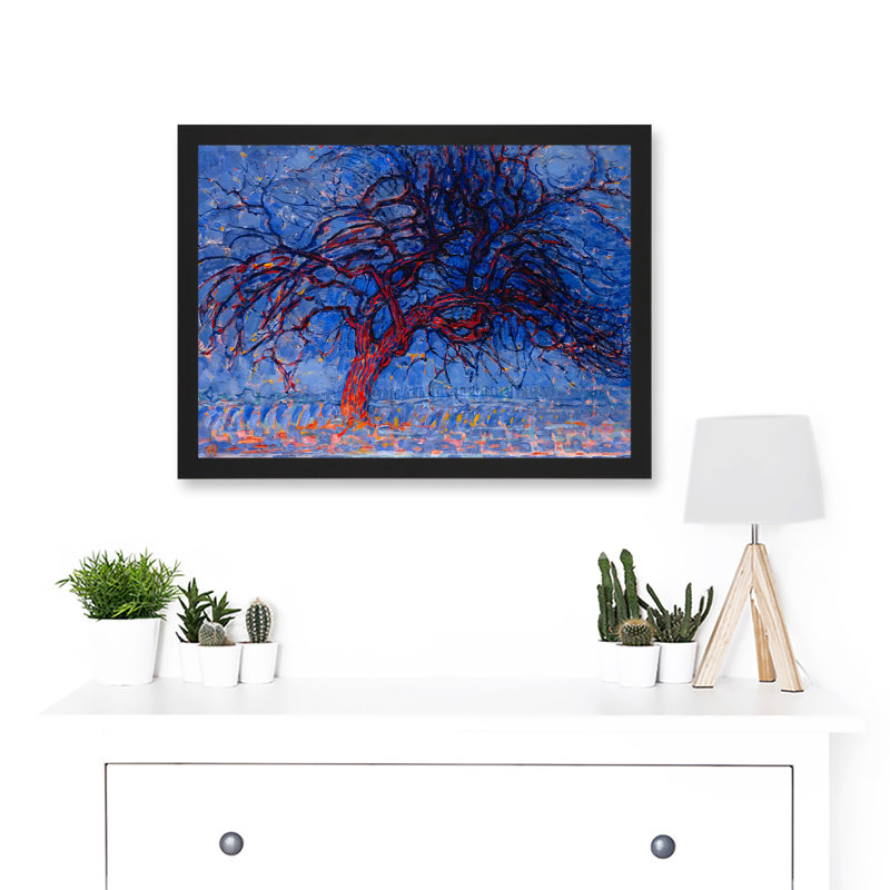 Piet Mondrian 1908 Evening Red Tree Painting Artwork Framed A3 Wall Art Print