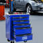 6 porte-outils à 6 tiroirs avec roues, polyvalent pour divers espaces de travail, noir et bleu, glissières de tiroir à roulement, 4 roues universelles freins, 5 chariot multifonctionnel, atelier de roulement et de garage en métal, avec