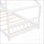 Structure de lit simple en pin avec toit semi-fermé - blanc, sans sommier, capacité de 250 lb-1204760203-1204760308
