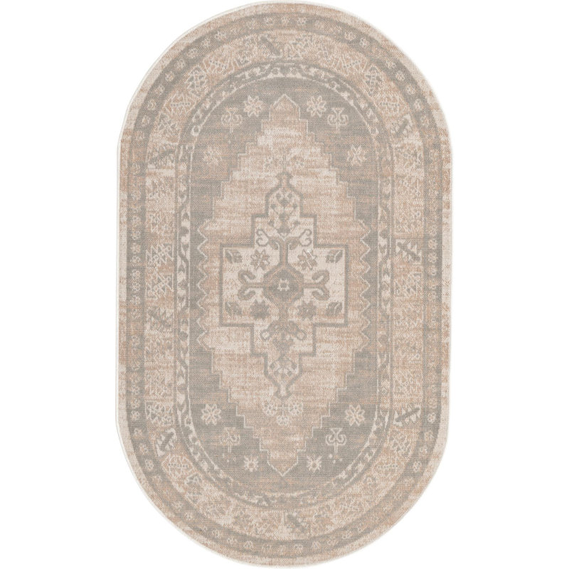 Matthei Oriental Indoor Rug, Oval 3' x 5'3"