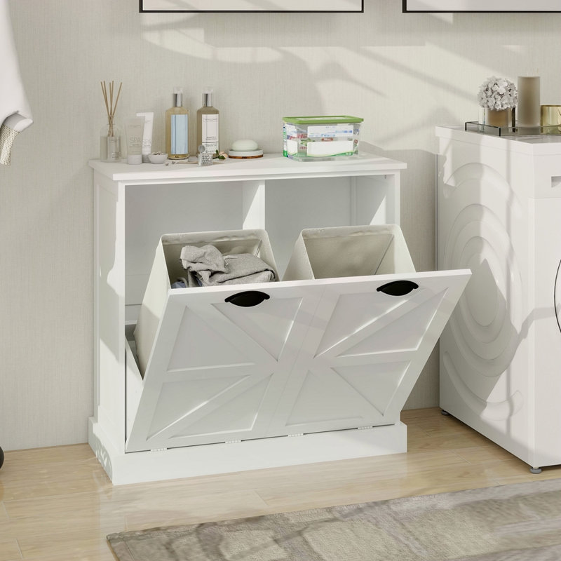 Two-Compartment Tilt-Out Laundry Sorter Cabinet