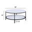 Table basse ronde moderne en marbre 1Pc avec étagère de rangement