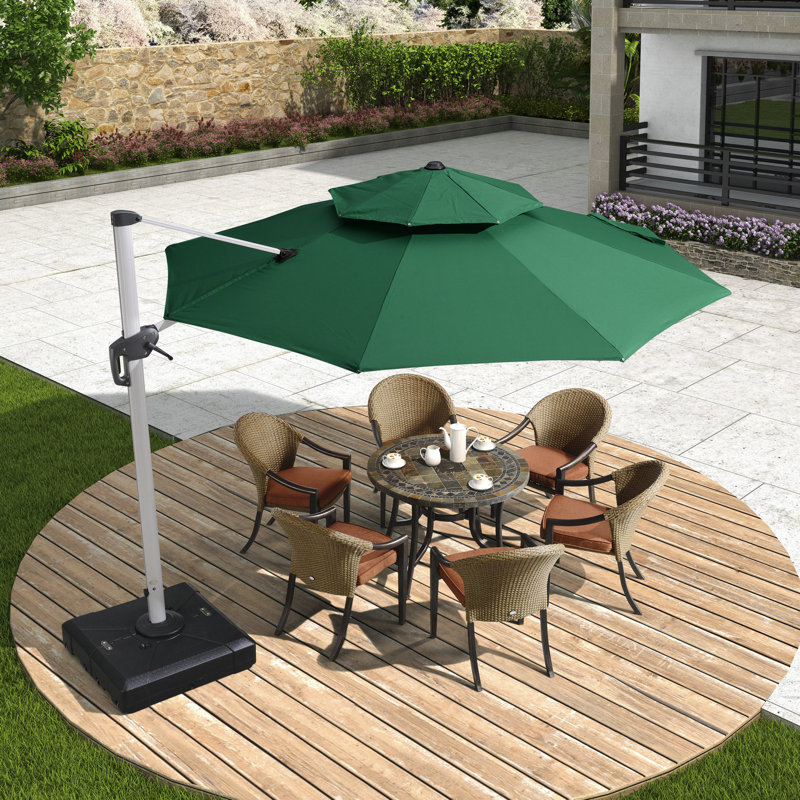 Zander 304cm Cantilever Parasol, Green