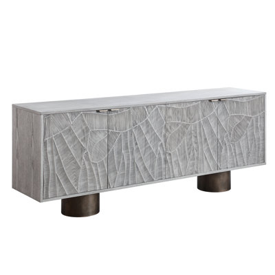 Buffet moderne en bois sculpté avec portes texturées - 78,7 po
