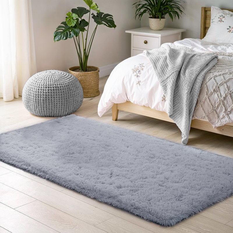 Super Soft Shaggy Area Rug, Dark Grey, Rectangle 120 x 170 cm