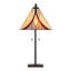 Lampe de table traditionnelle 30 "en bronze huilé avec verre brun et crème Ren -1793332809