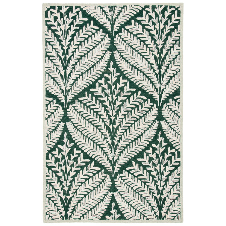 Tapis floral en laine touffeté à la main Jahwan