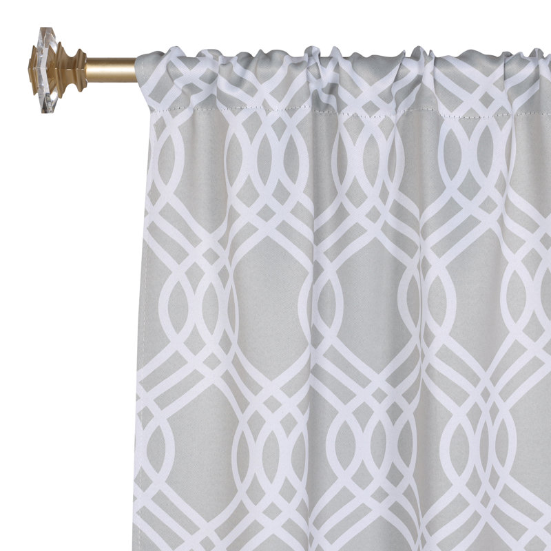 Paire de rideaux obscurcissant 100% polyester Écosse, L 26 po x L 63 po, Chrome chrome