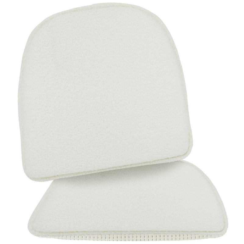 Klear Vu The Gripper Non Slip Chair Cushions, Soft & Comfortable Seat Pads, for Kitchen, Dining or Office, Fleece White, Set of 2