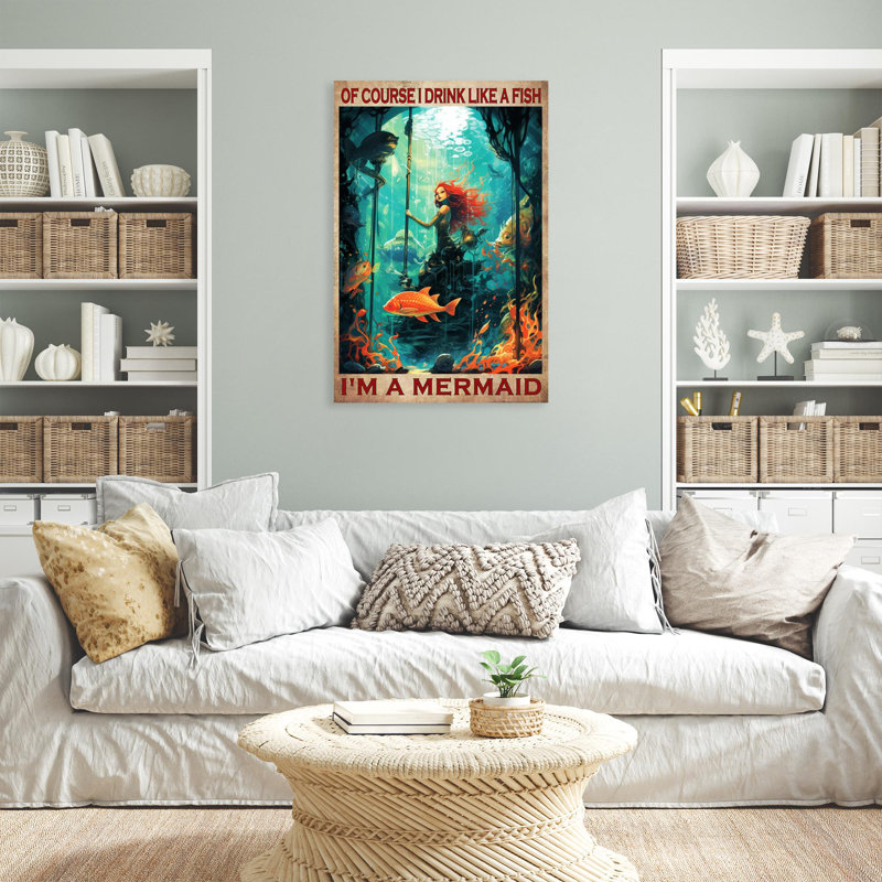 " Im A Mermaid ", 36" H x 24" W x 1.25" D