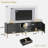 Kruszewski 55" Fluted TV Stand for 60 Inch TV, Glossy Media Console with Wave Pattern Buffet Cabinet-1188275257