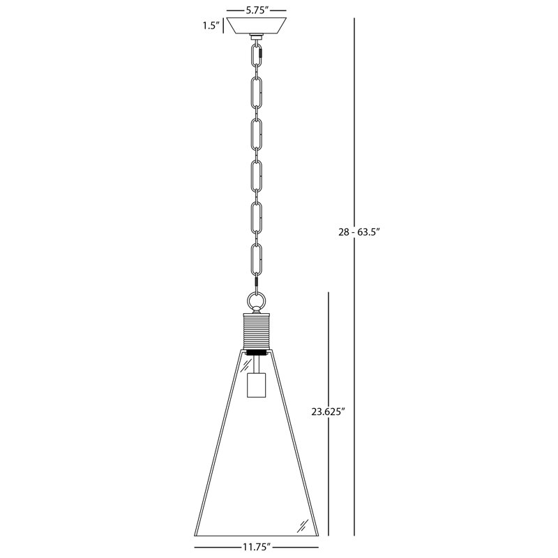 Hatteras 1 - Light Cone Pendant, Deep Patina Bronze