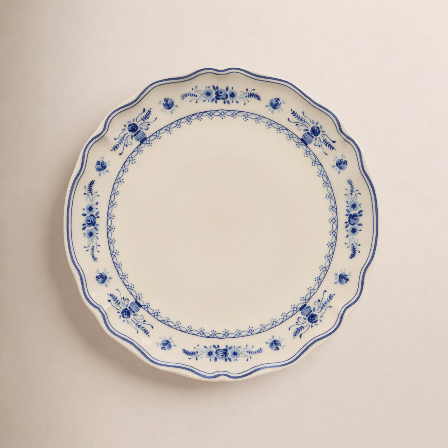 Vila Dinner Plates, Beige/Blue