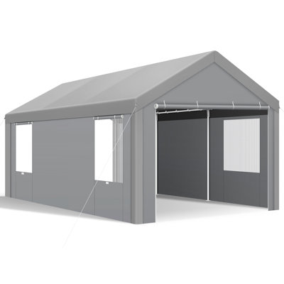 Auvent portatif 10 pi x 20 pi robuste pour voiture avec parois latérales amovibles
