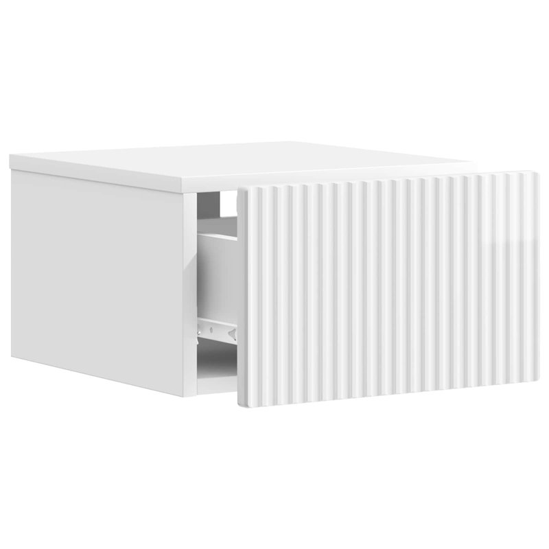 33cm W Manufactured Wood Bedside Table, High Gloss White