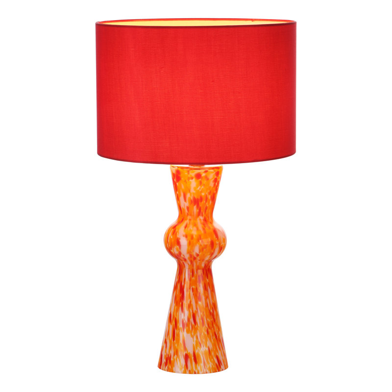 Glass Table Lamp Lamp, Orange, Red
