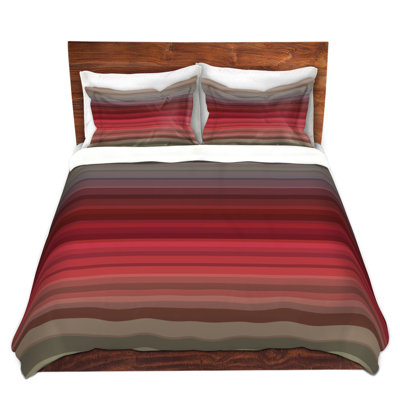 Ensemble de housse de couette en microfibre DiaNoche par Julia Di Sano - Stria Red Grey