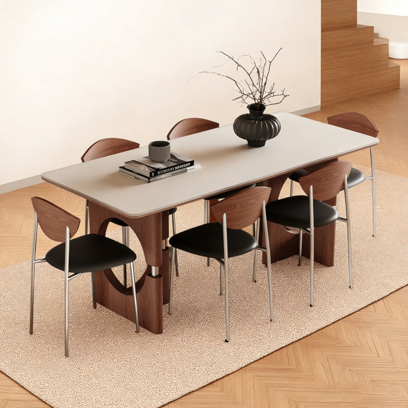 Table de salle à manger unique, H 29,52 po x l 70,86 po x P 35,43 po, 7 pièces : table, 6 chaises