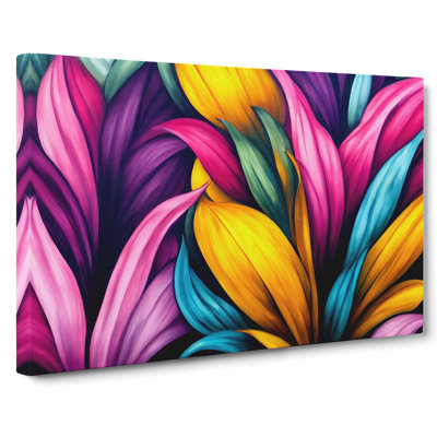 Supreme Modern Flowers - Wrapped Canvas Print